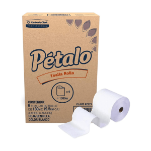 TOALLA ROLLO PETALO 6/180 BCA.
