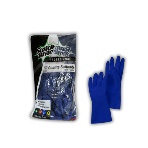GUANTE SATINADO AZUL MEDIANO.